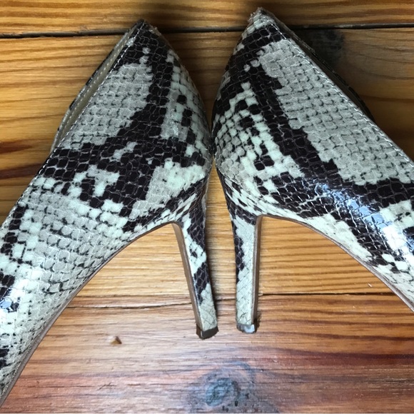 Nine West Beige Black Neutral Snakeskin Stiletto Heels, EUC, 8 - Picture 8 of 12